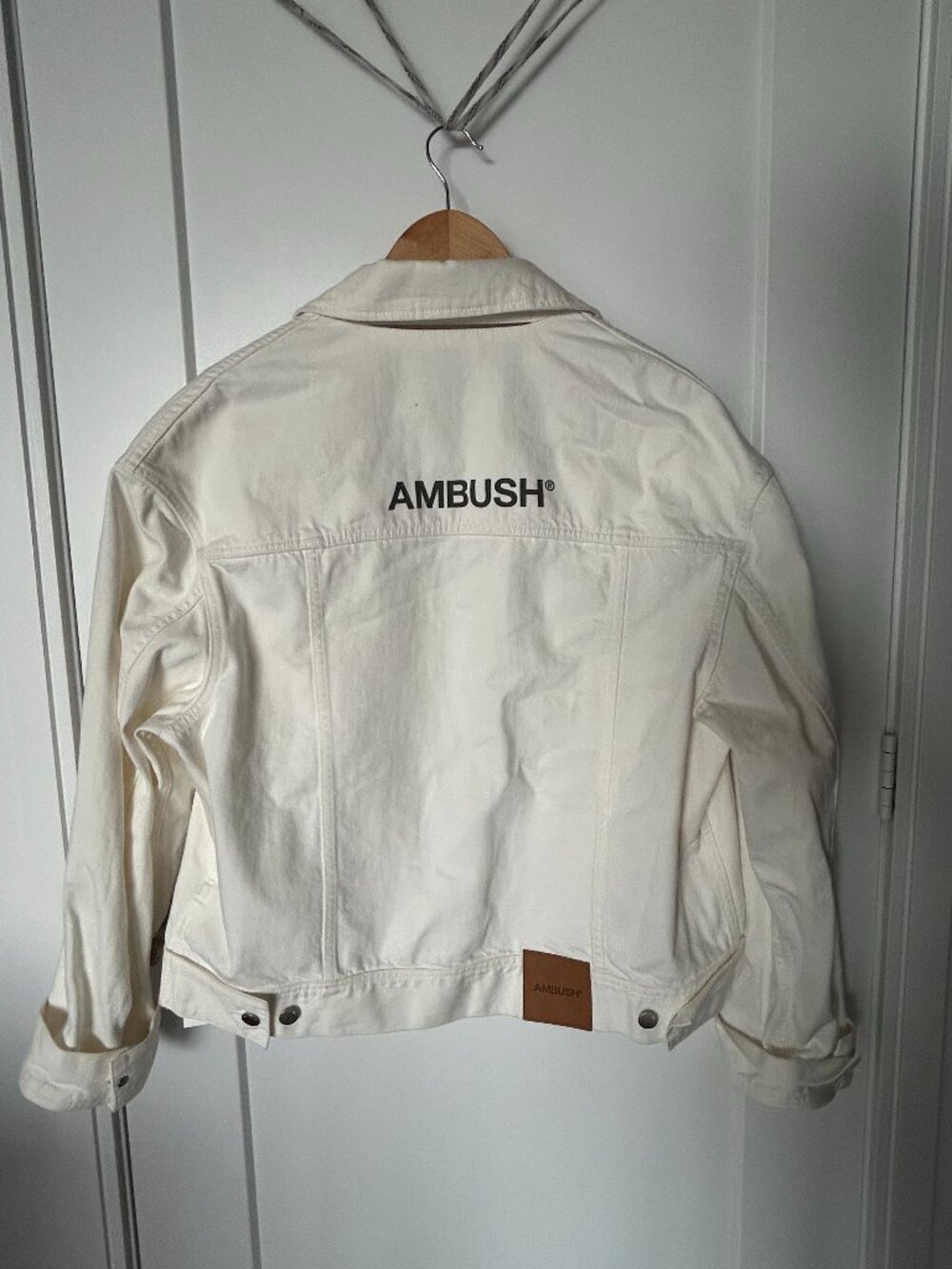 White Denim Jacket: AMBUSH